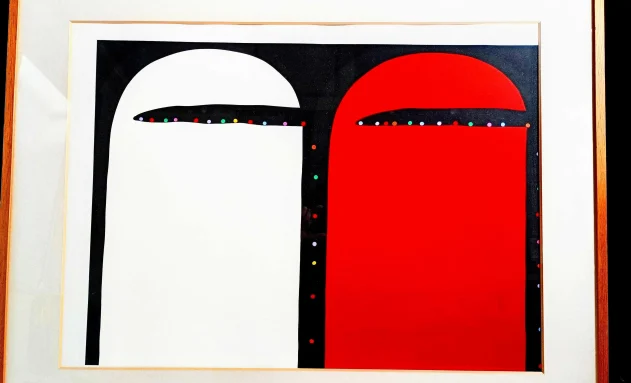 【絵画】元永定正「しろとあかのいろだま」