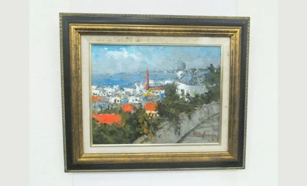 【絵画】渡部ひでき「異人館から望む神戸港」