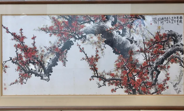 【絵画】王成喜「紅梅図」