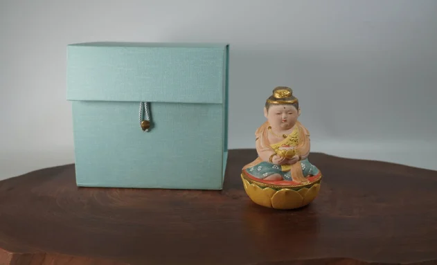 【こけし・人形】佐藤好昭の彩色土人形人形「童童音 無心」