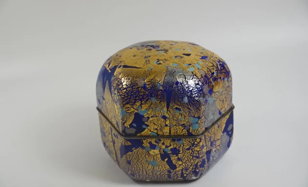 藤田喬平_手吹飾箱_湖上の花共箱